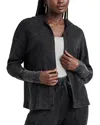 Splendid Jaime Thermal Knit Open Front Hoodie In Black Wash