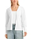 Splendid Jaime Thermal Knit Open Front Hoodie In White