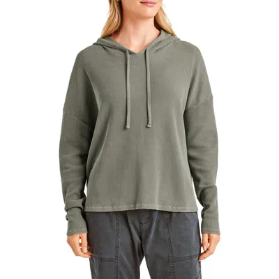 Splendid Jaime Thermal Hoodie In Soft Vintage Olive Branch