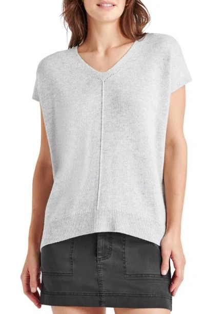 Splendid Jane Short Sleeve Knit Sweater In Ice Hthr Grey