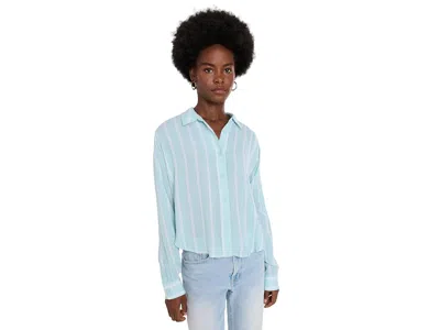 Splendid Jaylei Stripe Button-down Women's Clothing Teal Multi: Md (women's 6-8)