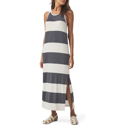 Splendid Jenna Stripe Tank Dress In White/ink