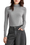 Splendid Turtleneck Tee In Heather Grey