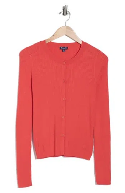 Splendid Jette Long Sleeve Cardigan In Red