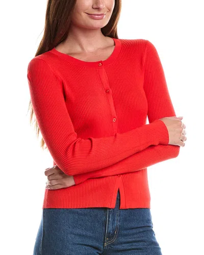Splendid Jette Ribbed Top In Red