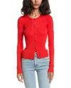 Splendid Jette Ribbed Top In Red