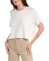 Splendid Supersoft Short Sleeve Sweatshirt In White