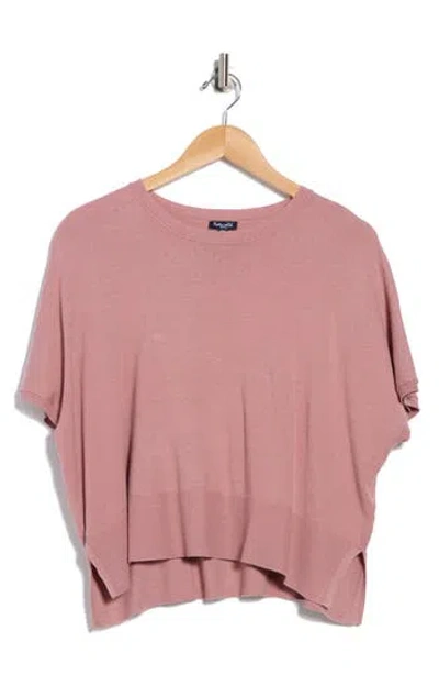Splendid Jillian Short Sleeve Sweater In Pink