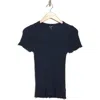 Splendid Joanna Short Sleeve Sweater In Navy