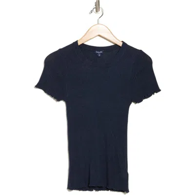 Splendid Joanna Short Sleeve Sweater In Navy