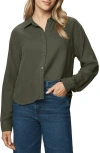 Splendid Joanne Button-up Shirt In Green