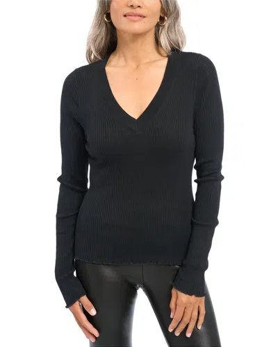 Splendid Joey Ls Sweater In Black