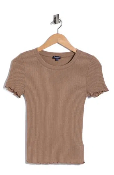 Splendid Joey Short Sleeve Sweater In Brown