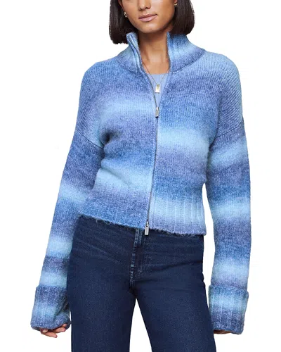 Splendid Jordan Mock Neck Two Zip Cardigan Sweater In Blue