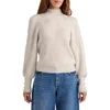 Splendid Jordyn Mock Neck Balloon Sleeve Sweater In Oat Heather