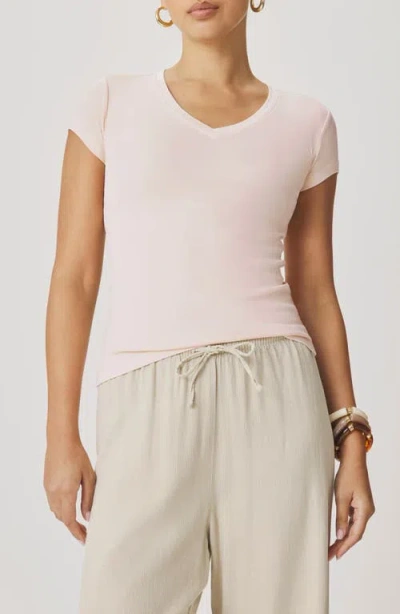 Splendid Josie Stretch V-neck T-shirt In Pink