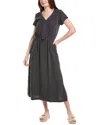 Splendid Juniper Linen-blend Midi Dress In Black