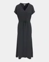 Splendid Juniper Linen-blend Midi Dress In Lead