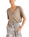 Splendid Kacey V-neck T-shirt In Rattan