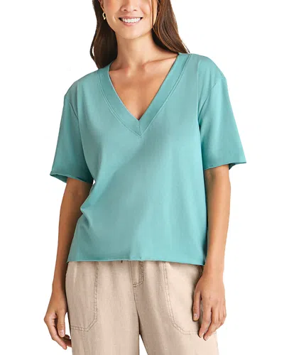Splendid Kacey V-neck T-shirt In Turquoise
