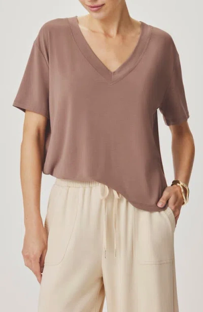 Splendid Kacey V-neck Short Sleeve T-shirt In Brown