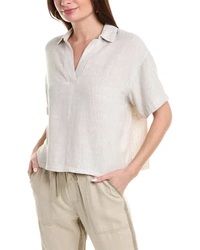 Splendid Kailyn Linen-blend Shirt In Brown