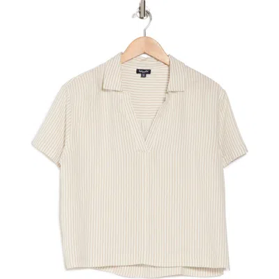Splendid Kailyn Stripe Boxy Top In Almond Stripe