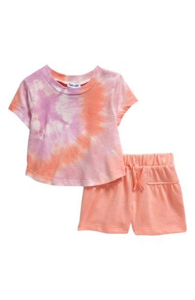 Splendid Babies'  Kaleidoscope Tie Dye T-shirt & Shorts Set In Wisteria Multi