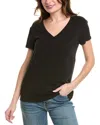 Splendid Kate Slub V-neck T-shirt In Black