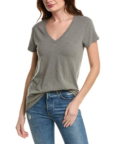 Splendid Kate Slub V-neck T-shirt In Brown