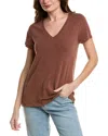 Splendid Kate Slub V-neck T-shirt In Brown