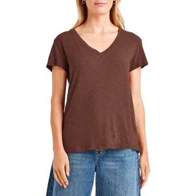 Splendid Kate V-neck T-shirt In Spice