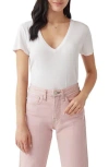 Splendid Recycled Blend V-neck T-shirt In White