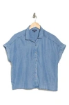 Splendid Katie Short Sleeve Button-up Shirt In Indigo