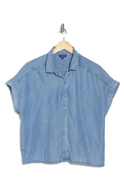 Splendid Katie Short Sleeve Button-up Shirt In Indigo