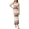 Splendid Katya Colorblock Stripe Sweater Midi Dress In Neutral Multi