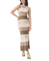 Splendid Katya Colorblock Stripe Sweater Midi Dress In Neutral Multi