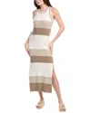 Splendid Katya Colorblock Stripe Sweater Midi Dress In Brown