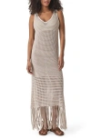 Splendid Kellan Open Stitch Fringe Sweater Dress In Neutral