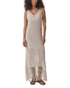 Splendid Kellan Open Stitch Fringe Sweater Dress In Neutral