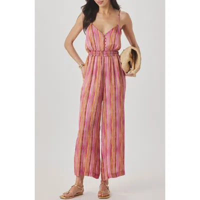 Splendid Kelsea Stripe Crop Wide Leg Jumpsuit In Multi