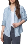 Splendid Kenna Stripe Relaxed-fit Button-up Shirt In Blue