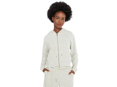 Splendid Kennedy Stripe Zip-up Women's Jacket Pale Oak/euclyptus: Sm (women's 2-4) In Gray