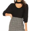 Splendid Kenton Two Way Knit Top Long Sleeve Sweater In Black In Black