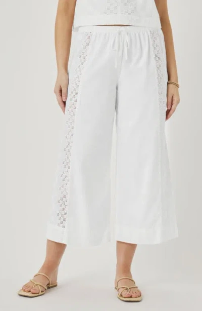 Splendid Kenzie Geo Eyelet Crop Wide Leg Pants In Green
