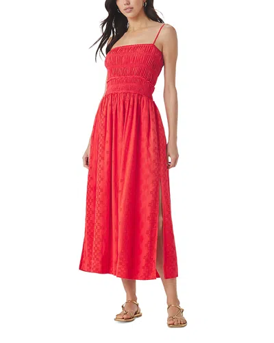 Splendid Kenzie Eyelet Sleeveless Maxi Dress In Red