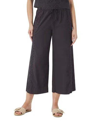Splendid Kenzie Geo Eyelet Crop Wide Leg Pants In Gray