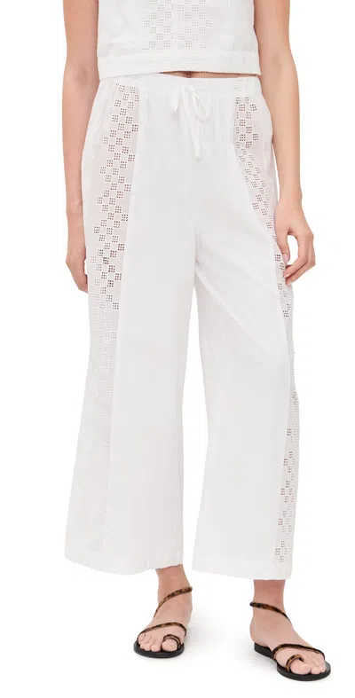 Splendid Kenzie Geo Eyelet Pants White