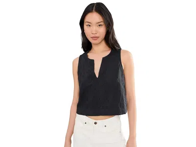 Splendid Kenzie Geo Eyelet Tank Top In Black