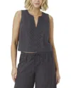 Splendid Kenzie Eyelet Geo Tank In Lead In Gray